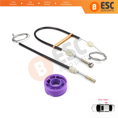 Window Regulator Repair Kit Rear Right for VW Phaeton 3D MK1 2002-2016 SWB Short Wheelbase 3D4839756