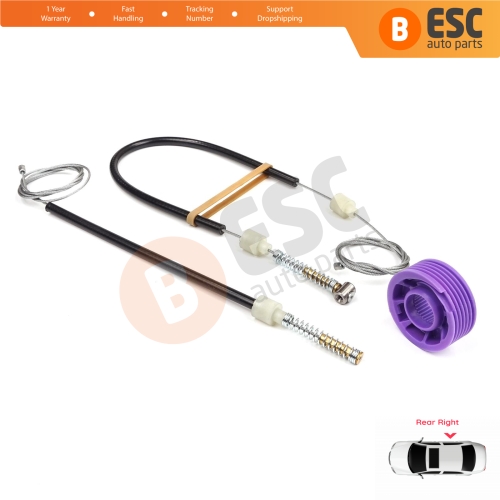 Window Regulator Repair Kit Rear Right for VW Phaeton 3D MK1 2002-2016 SWB Short Wheelbase 3D4839756