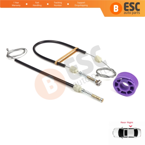 Window Regulator Repair Kit Rear Right for VW Phaeton 3D MK1 2002-2016 SWB Short Wheelbase 3D4839756