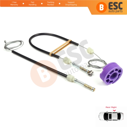 Window Regulator Repair Kit Rear Right for VW Phaeton 3D MK1 2002-2016 SWB Short Wheelbase 3D4839756