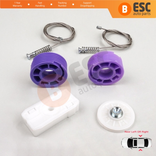  Power Window Regulator Repair Kit Rear for Bentley Continental MK1 GT GTC 3W 393 394 2003-2011 Coupe Convertible