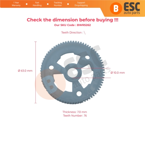 Power Window Regulator Motor Repair Inner Gear for Hyundai Kia