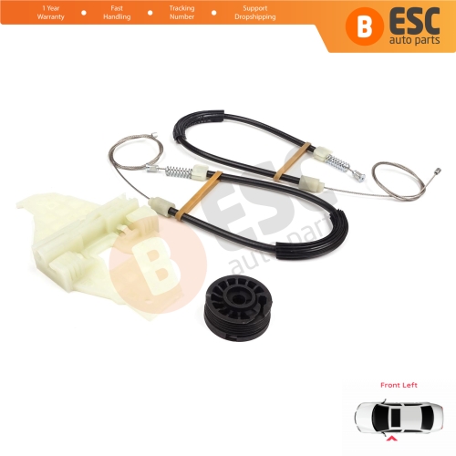 Power Window Regulator Repair Set Front Left Door for Citroen C-Elysee DD Peugeot 301 2012-On 9677416980
