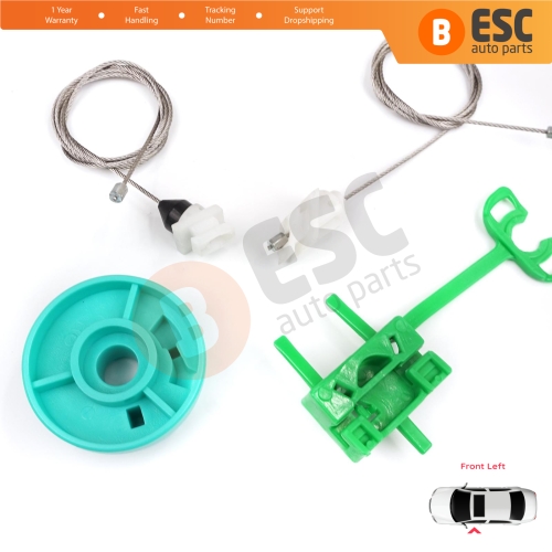 Power Window Regulator Repair Set Front Left Door for Fiat Punto MK2 188 188AX 1999-2005 3/5 Door 0046536312