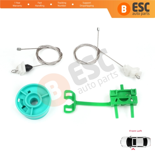 Power Window Regulator Repair Set Front Left Door for Fiat Punto MK2 188 188AX 1999-2005 3/5 Door 0046536312