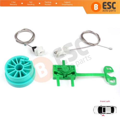 Power Window Regulator Repair Set Front Left Door for Fiat Punto MK2 188 188AX 1999-2005 3/5 Door 0046536312