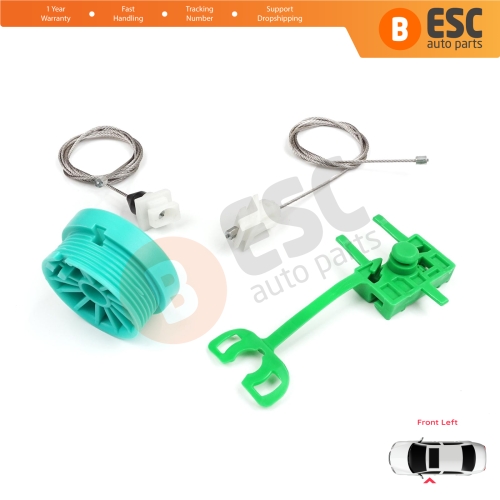 Power Window Regulator Repair Set Front Left Door for Fiat Punto MK2 188 188AX 1999-2005 3/5 Door 0046536312