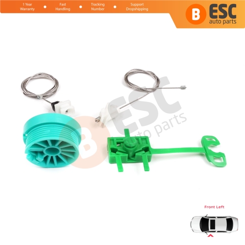 Power Window Regulator Repair Set Front Left Door for Fiat Punto MK2 188 188AX 1999-2005 3/5 Door 0046536312