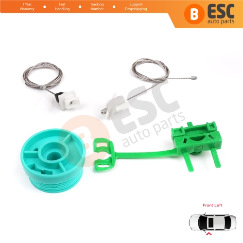 Power Window Regulator Repair Set Front Left Door for Fiat Punto MK2 188 188AX 1999-2005 3/5 Door 0046536312