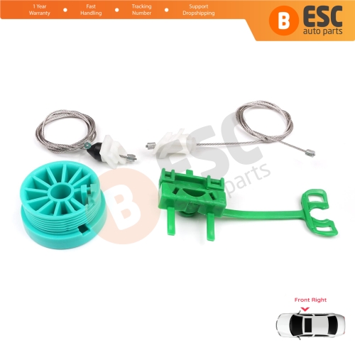 Power Window Regulator Repair Set Front Right Door for Fiat Punto MK2 188 188AX 1999-2005 3/5 Door 0046536311