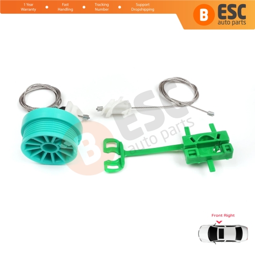 Power Window Regulator Repair Set Front Right Door for Fiat Punto MK2 188 188AX 1999-2005 3/5 Door 0046536311