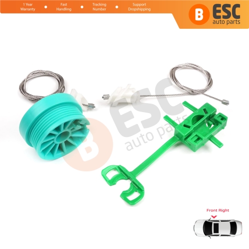 Power Window Regulator Repair Set Front Right Door for Fiat Punto MK2 188 188AX 1999-2005 3/5 Door 0046536311