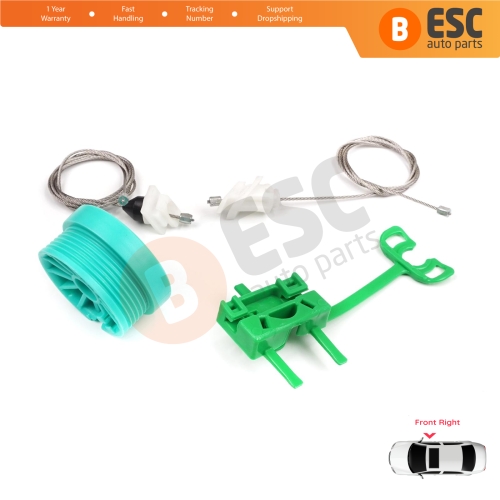 Power Window Regulator Repair Set Front Right Door for Fiat Punto MK2 188 188AX 1999-2005 3/5 Door 0046536311