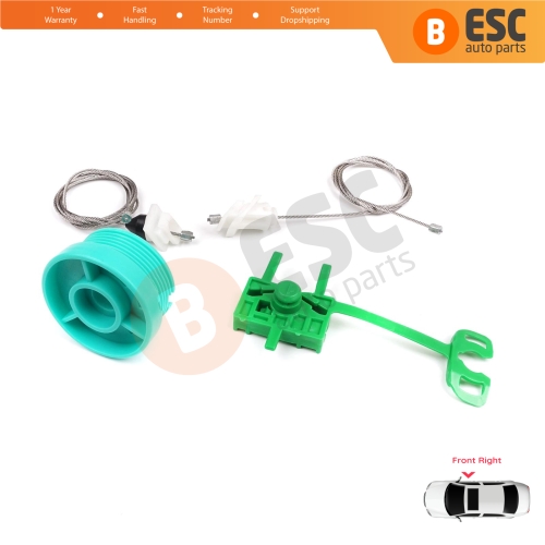 Power Window Regulator Repair Set Front Right Door for Fiat Punto MK2 188 188AX 1999-2005 3/5 Door 0046536311