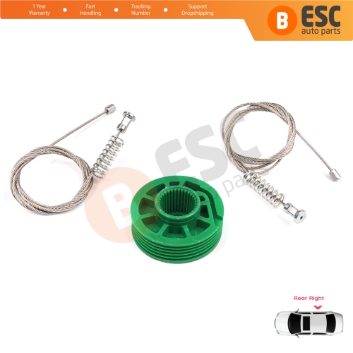 Window Regulator Repair Kit Rear Right Door for Audi A6 C5 4B 1997-2005 Allroad 4BH 4/5 Door 4B0839462