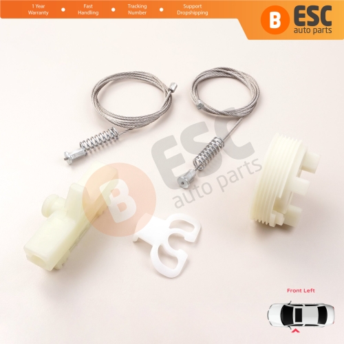 Window Regulator Repair Kit Front Left for Fiat Abarth Punto Grande Evo MK3 199 2005-2024 3/5-Door 51723316