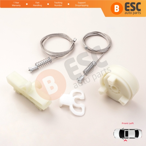 Window Regulator Repair Kit Front Left for Fiat Abarth Punto Grande Evo MK3 199 2005-2024 3/5-Door 51723316