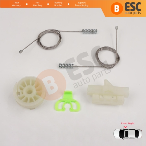 Window Regulator Repair Kit Front Right for Fiat Abarth Punto Grande Evo MK3 199 2005-2024 3/5-Door 51723315