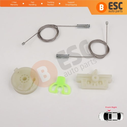Window Regulator Repair Kit Front Right for Fiat Abarth Punto Grande Evo MK3 199 2005-2024 3/5-Door 51723315