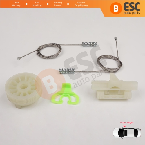 Window Regulator Repair Kit Front Right for Fiat Abarth Punto Grande Evo MK3 199 2005-2024 3/5-Door 51723315