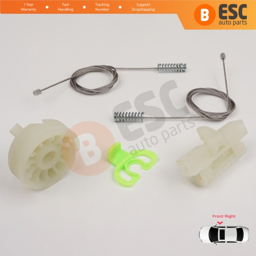 Window Regulator Repair Kit Front Right for Fiat Abarth Punto Grande Evo MK3 199 2005-2024 3/5-Door 51723315