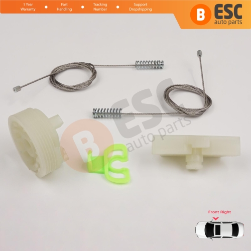 Window Regulator Repair Kit Front Right for Fiat Abarth Punto Grande Evo MK3 199 2005-2024 3/5-Door 51723315