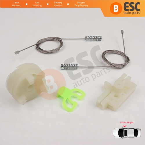 Window Regulator Repair Kit Front Right for Fiat Abarth Punto Grande Evo MK3 199 2005-2024 3/5-Door 51723315