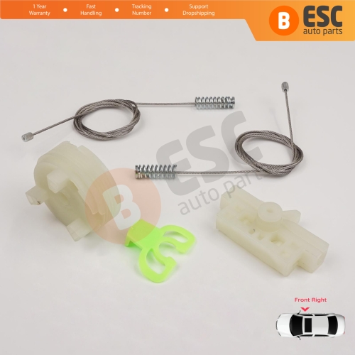 Window Regulator Repair Kit Front Right for Fiat Abarth Punto Grande Evo MK3 199 2005-2024 3/5-Door 51723315
