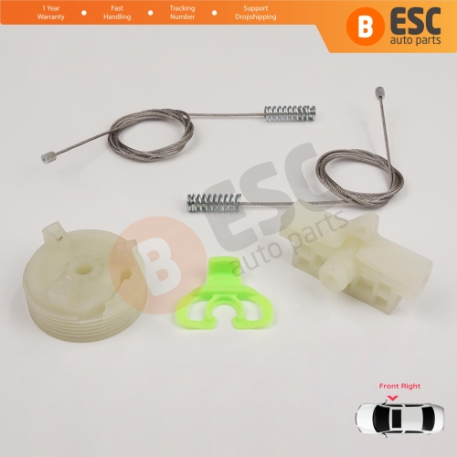 Window Regulator Repair Kit Front Right for Fiat Abarth Punto Grande Evo MK3 199 2005-2024 3/5-Door 51723315