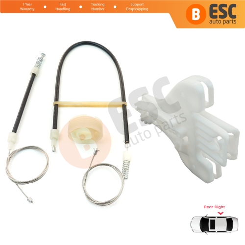 Power Window Regulator Repair Set Rear Right Door for Seat Toledo MK3 5P2 2004-2009 Altea 5P1 XL 5P5 5P8 5P0839462