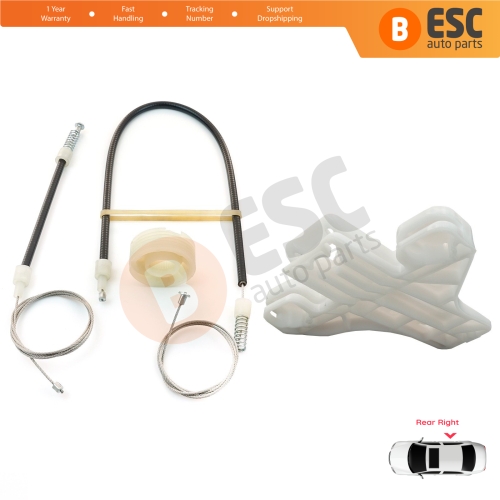Power Window Regulator Repair Set Rear Right Door for Seat Toledo MK3 5P2 2004-2009 Altea 5P1 XL 5P5 5P8 5P0839462