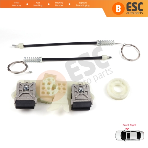 Power Window Regulator Repair Set Front Right for Ford Fiesta MK6 CB1 CCN JA8 JR8 2008-2017 4/5 Door 1568365