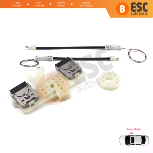 Power Window Regulator Repair Set Front Right for Ford Fiesta MK6 CB1 CCN JA8 JR8 2008-2017 4/5 Door 1568365