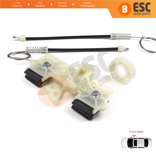 Power Window Regulator Repair Set Front Right for Ford Fiesta MK6 CB1 CCN JA8 JR8 2008-2017 4/5 Door 1568365