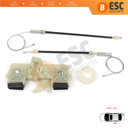 Power Window Regulator Repair Set Rear Left for Ford Fiesta MK6 CB1 CCN JA8 JR8 2008-2017 4/5 Door 1568451