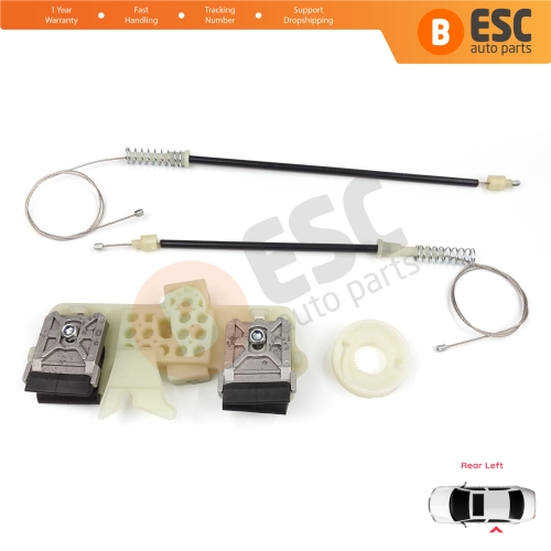 Power Window Regulator Repair Set Rear Left for Ford Fiesta MK6 CB1 CCN JA8 JR8 2008-2017 4/5 Door 1568451