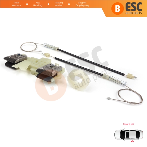 Power Window Regulator Repair Set Rear Left for Ford Fiesta MK6 CB1 CCN JA8 JR8 2008-2017 4/5 Door 1568451