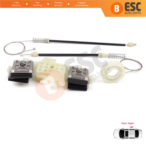Power Window Regulator Repair Set Rear Right for Ford Fiesta MK6 CB1 CCN JA8 JR8 2008-2017 4/5 Door 1567309