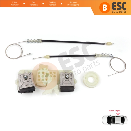 Power Window Regulator Repair Set Rear Right for Ford Fiesta MK6 CB1 CCN JA8 JR8 2008-2017 4/5 Door 1567309