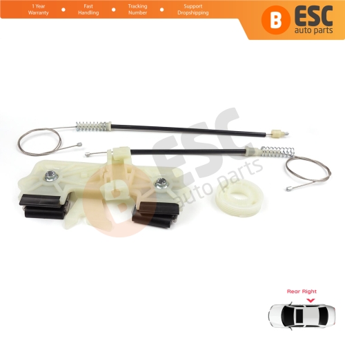 Power Window Regulator Repair Set Rear Right for Ford Fiesta MK6 CB1 CCN JA8 JR8 2008-2017 4/5 Door 1567309