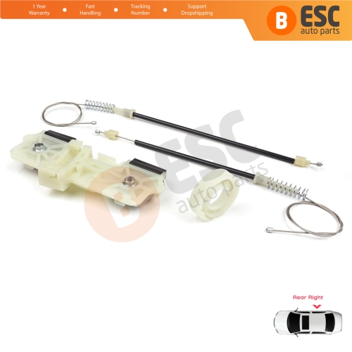 Power Window Regulator Repair Set Rear Right for Ford Fiesta MK6 CB1 CCN JA8 JR8 2008-2017 4/5 Door 1567309