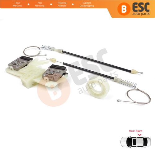 Power Window Regulator Repair Set Rear Right for Ford Fiesta MK6 CB1 CCN JA8 JR8 2008-2017 4/5 Door 1567309