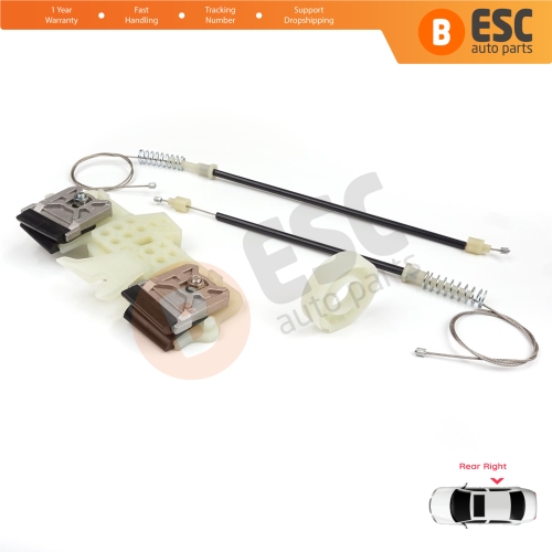 Power Window Regulator Repair Set Rear Right for Ford Fiesta MK6 CB1 CCN JA8 JR8 2008-2017 4/5 Door 1567309