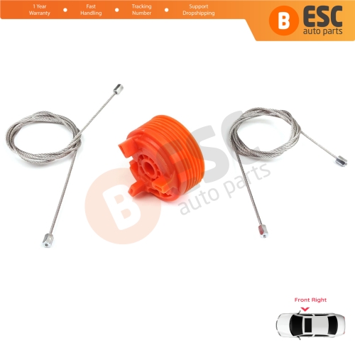 Power Window Regulator Repair Set Front Right for Peugeot 207 WA WC WK SW 2006–2015 5-Door 9222W9