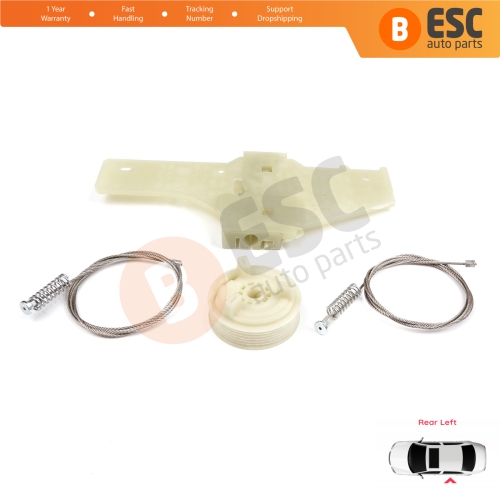 Power Window Regulator Repair Set Rear Left for Peugeot 207 WA WC WK SW 2006–2015 5-Door 9223A3