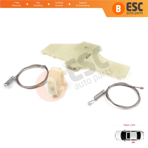 Power Window Regulator Repair Set Rear Left for Peugeot 207 WA WC WK SW 2006–2015 5-Door 9223A3