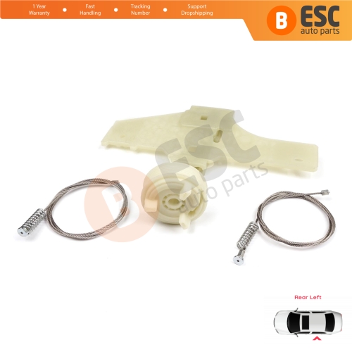 Power Window Regulator Repair Set Rear Left for Peugeot 207 WA WC WK SW 2006–2015 5-Door 9223A3