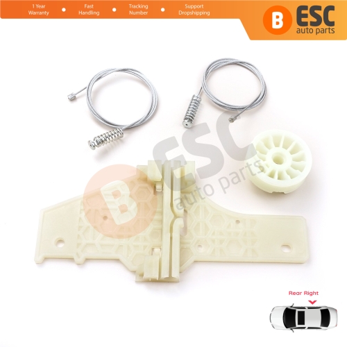 Power Window Regulator Repair Set Rear Right for Peugeot 207 WA WC WK SW 2006–2015 5-Door 9224C9