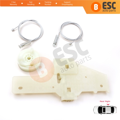 Power Window Regulator Repair Set Rear Right for Peugeot 207 WA WC WK SW 2006–2015 5-Door 9224C9