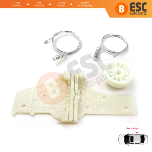 Power Window Regulator Repair Set Rear Right for Peugeot 207 WA WC WK SW 2006–2015 5-Door 9224C9